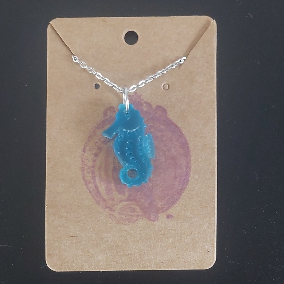 Blue Seahorse Pendant Necklace - Picture 1 of 1